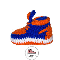 Baby Crochet MB -1 Navy/Orange 0-12 Month's - MumyBuddy