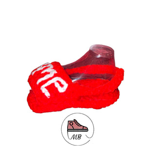 Baby Crochet S-Slides MB Red Slide Sandal (0-12 Month's) - MumyBuddy